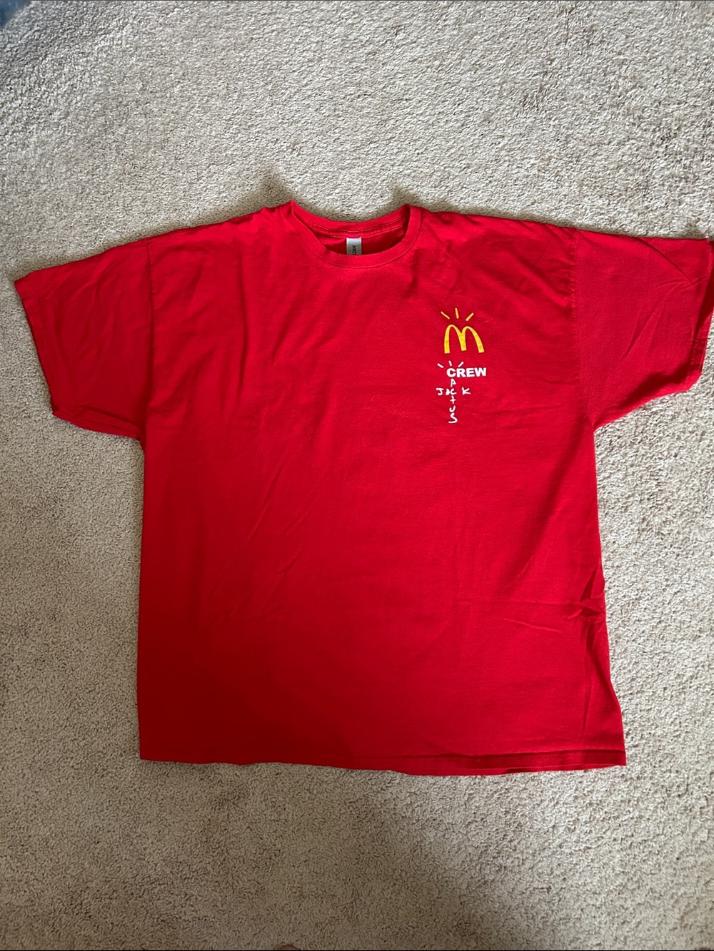 Travis Scott Cactus Jack McDonald's Crew  T-Shirt Adult Size XXL 2XL